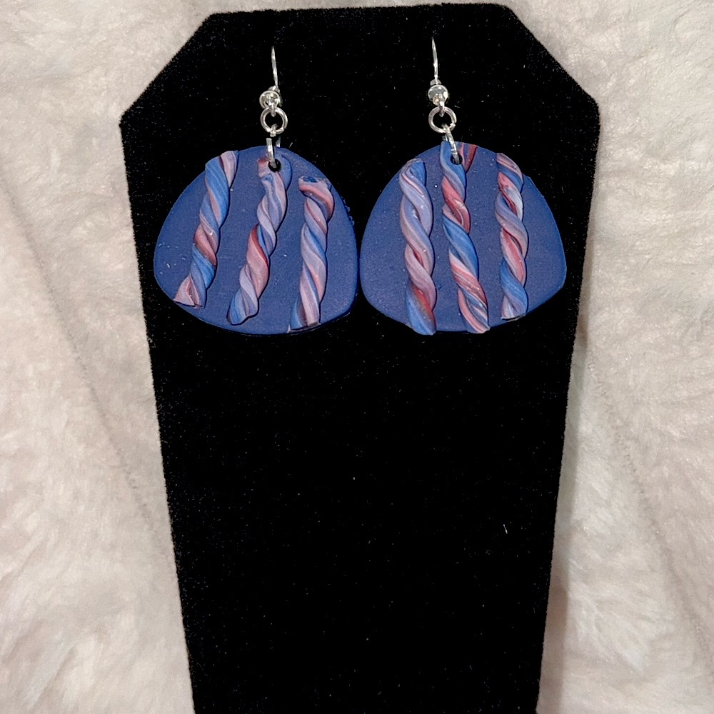 Blue Swirl twist Earrings